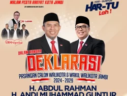 Jangan Lewatkan ! Malam Pesta Rakyat Kota Jambi Deklarasi H. Abdul Rahman dan H. Andi Muhammad Guntur !