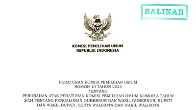 KPU Resmi Terbitkan PKPU Nomor 10 Tahun 2024, Sesuaikan Putusan MK yang Bersifat Final dan Mengikat