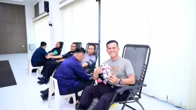 130 Personel Polda Jambi Ikut Donor Darah HUT Humas Polri ke-73