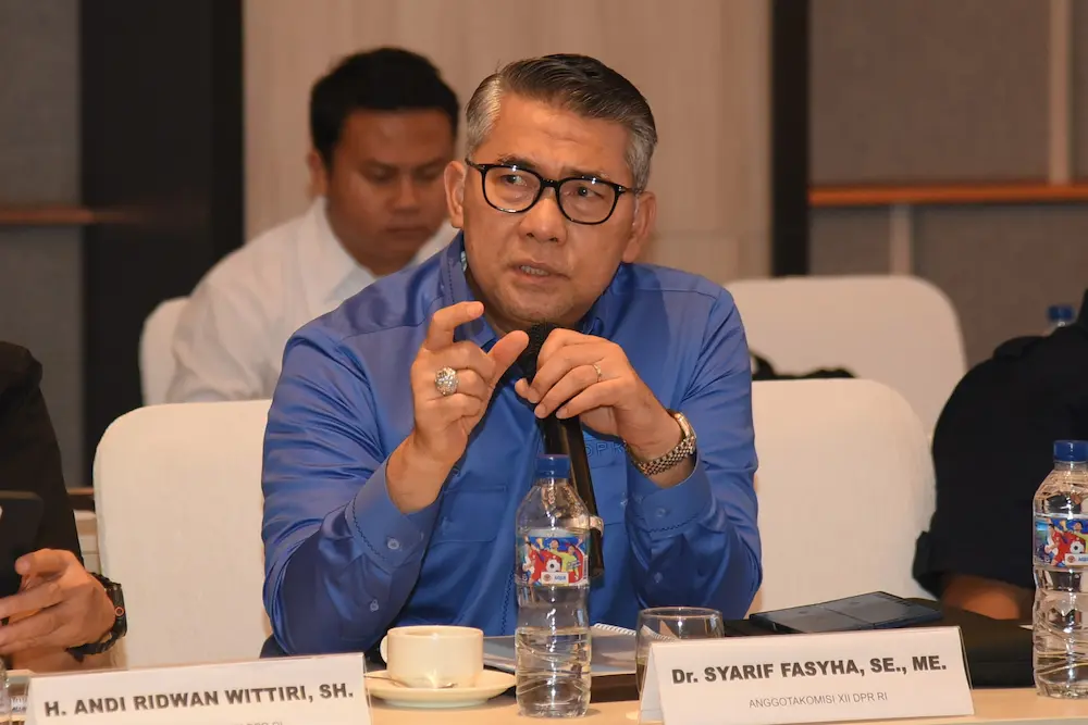 Anggota Komisi XII DPR RI Syarif Fasha, saat mengikuti Kunjungan Kerja Spesifik Tim Komisi XII ke PT Vale Indonesia, di Luwu Timur, Sulawesi Selatan, Minggu (16/2/2025). Foto: DPR RIArief/vel