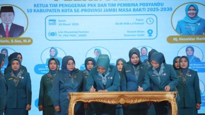 Ririn Novianty Resmi Dilantik Sebagai Ketua TP PKK dan Bunda PAUD Kabupaten Muaro Jambi