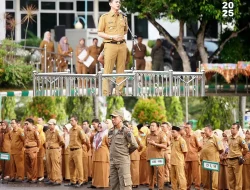 Bupati Batanghari Pimpin Apel Gabungan dan Halal Bi Halal ASN