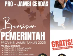 Pemprov Jambi Buka Pendaftaran Beasiswa Pro-Jambi Cerdas 2025