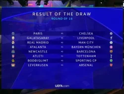 Drawing 16 Besar Liga Champions Hadirkan Duel Panas
