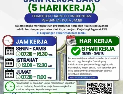 ASN Pemkot Jambi Kini Masuk Pukul 07.30 WIB Mulai Juni 2026