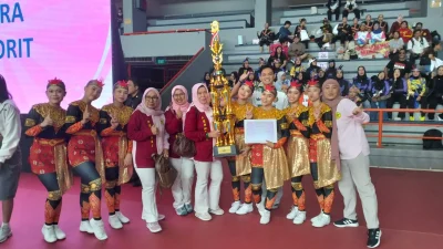 PERWOSI Jambi Pertahankan Gelar Juara Senam Kreasi Nasional Dua Tahun Beruntun