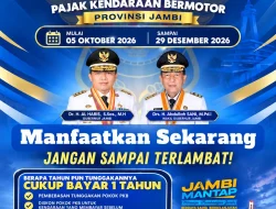 Hingga 29 Desember 2026, Pemprov Jambi Berikan Keringanan Pajak Kendaraan Bermotor